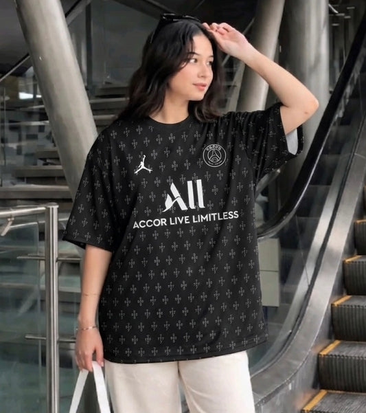دريس تيشيرت اسود باريس , قالب طبيعي ✅