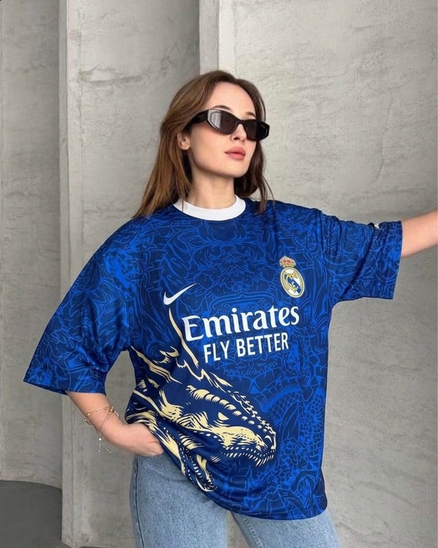 تيشيرت ريال مدريد والتنين ازرق ,  قالب كبير •