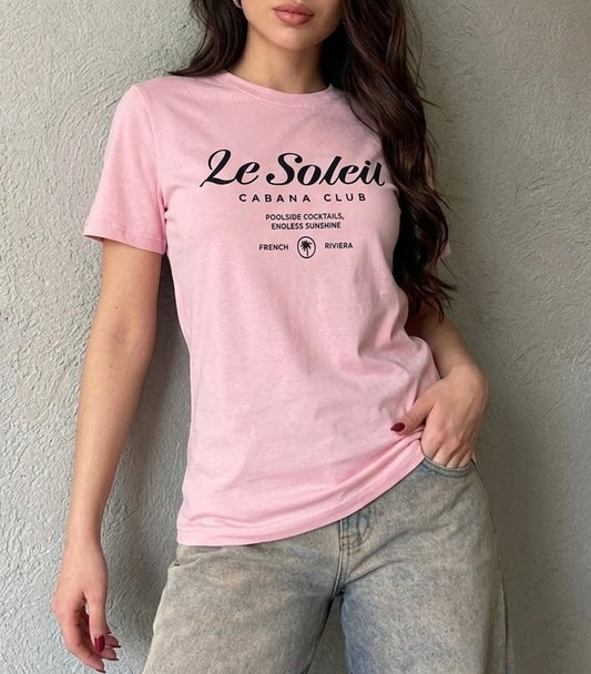 تيشيرت وردي Le Soleil , قالب طبيعي