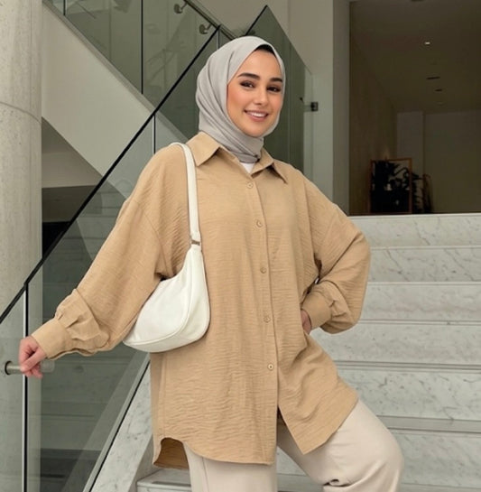 قميص بيجي سادة ,قالب كبير