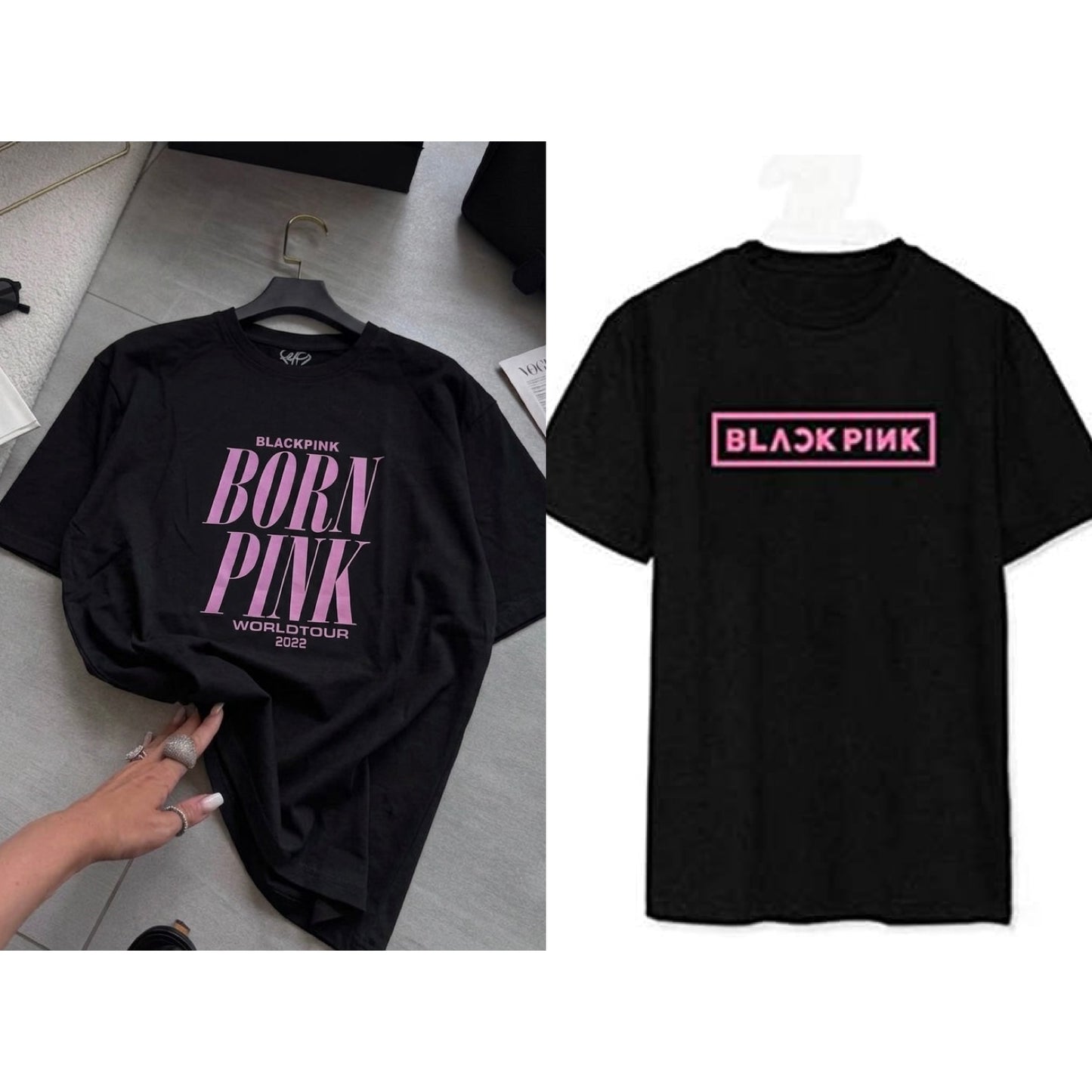 تيشيرتات فرقه Blackpink اسود موديلين, قالب طبيعي •