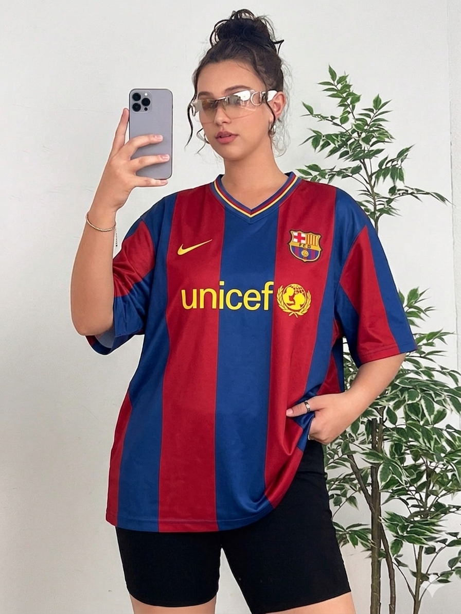 تيشيرت برشلونة نايك الاساسي , قالب صغير ✅