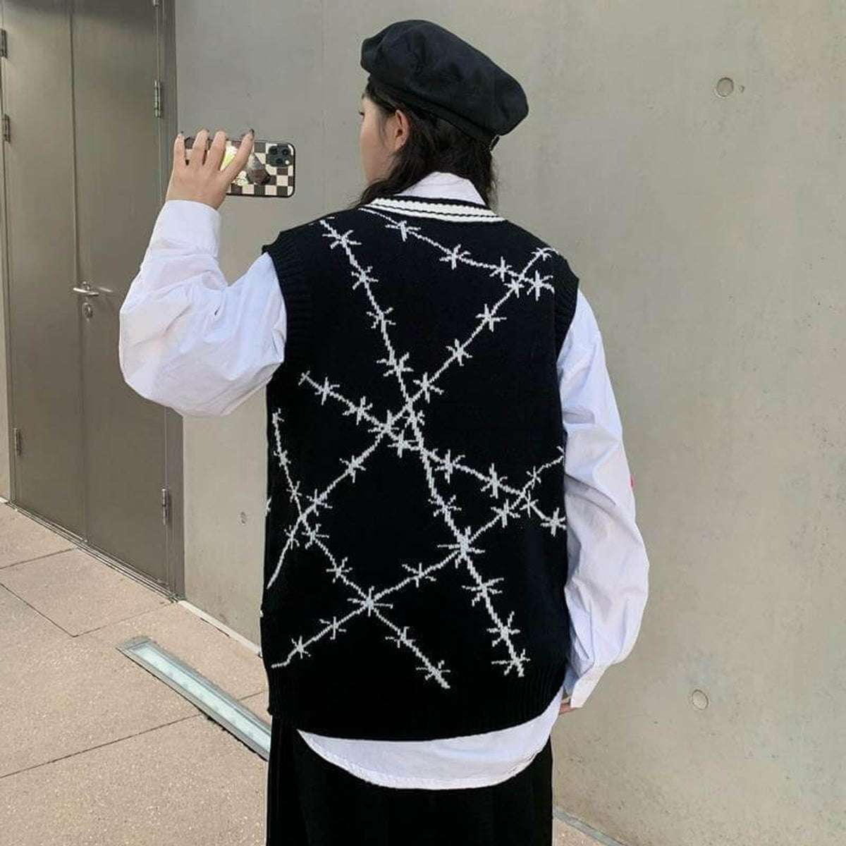 فيست قطني اسود قلب ابيض شائك✅