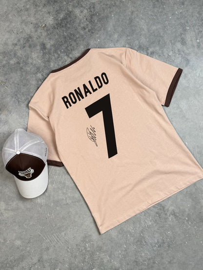 تيشيرت قالب طبيعي ريال مدريد مع توقيع كريستيانو رونالدو - Cristiano Ronaldo