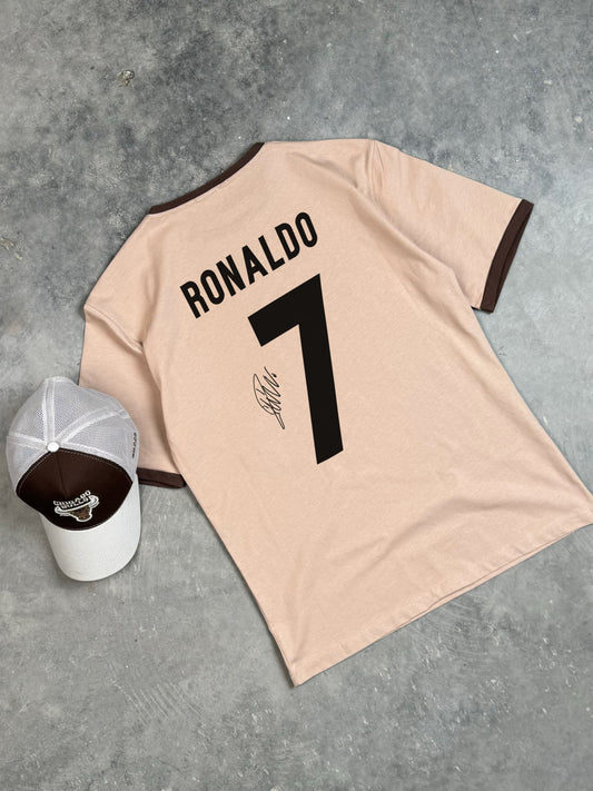 تيشيرت قالب طبيعي ريال مدريد مع توقيع كريستيانو رونالدو - Cristiano Ronaldo