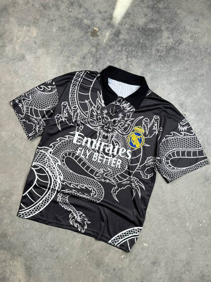 تيشيرت ياخة ريال مدريد لوني اسود وابيض , قالب كبير ✅