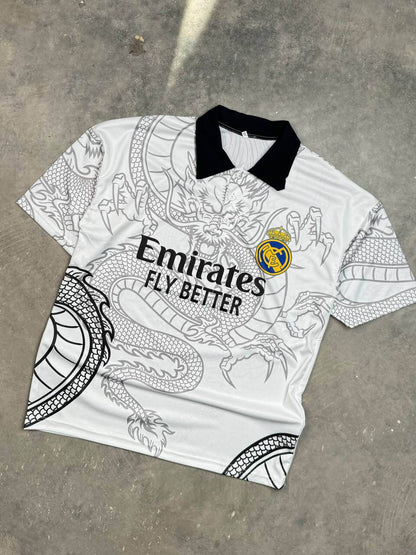 تيشيرت ياخة ريال مدريد لوني اسود وابيض , قالب كبير ✅