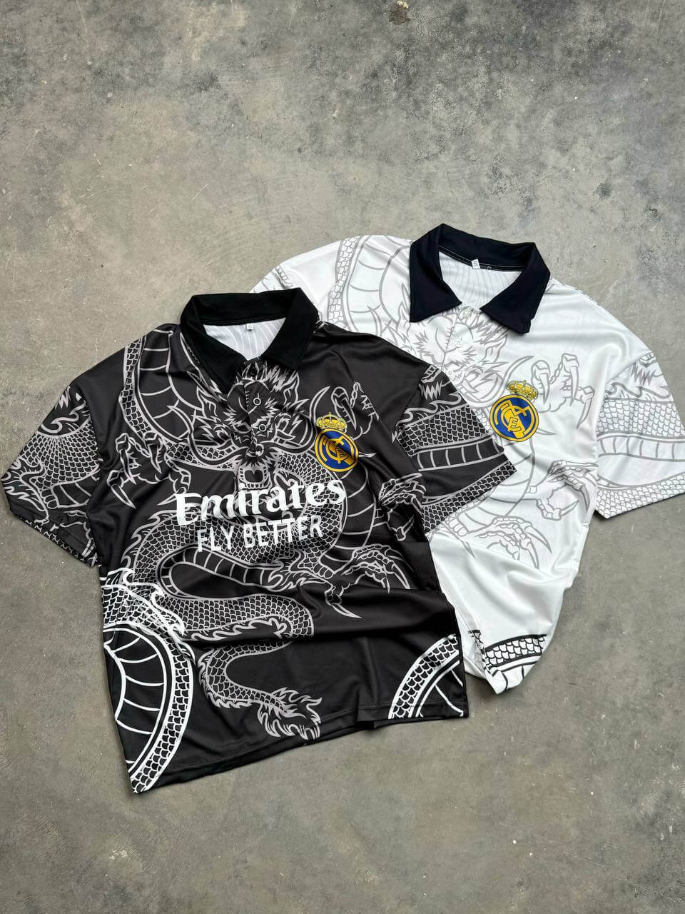 تيشيرت ياخة ريال مدريد لوني اسود وابيض , قالب كبير ✅