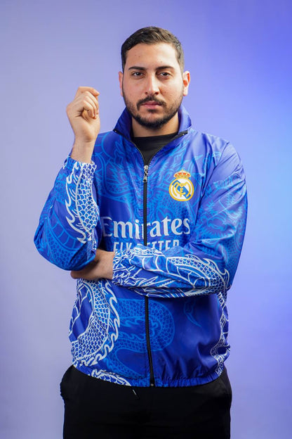 جاكيت ريال مدريد ازرق مطري خفيف
