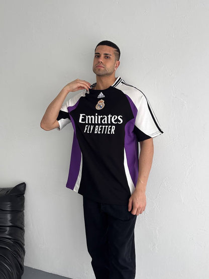 تيشيرت ريال مدريد اديداس اسود وبنفسجي , قالب كبير✅