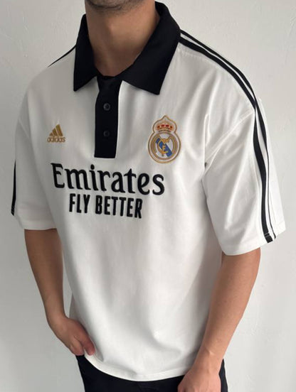 تيشيرت ريال مدريد ياخة ابيض اديداس , قالب كبير✅