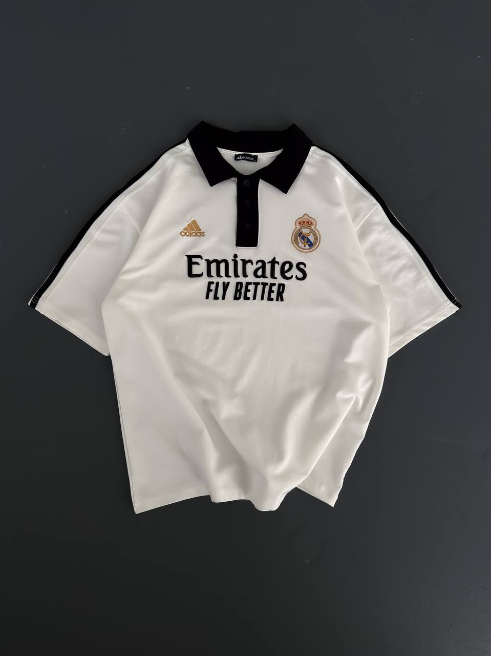 تيشيرت ريال مدريد ياخة ابيض اديداس , قالب كبير✅