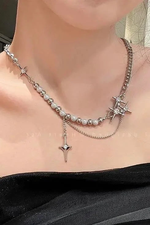قلادة نجمة القطب لؤلؤ✅